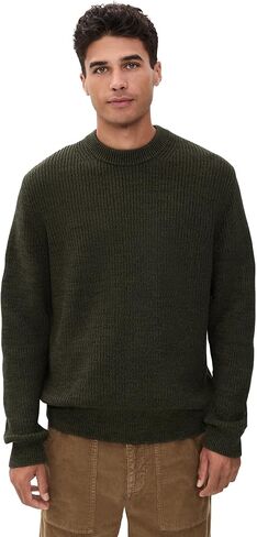 Madewell Men's Marled Cotton Shaker Stitch Crewneck Sweater in Saudi Arabia