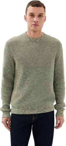 Madewell Men's Marled Cotton Shaker Stitch Crewneck Sweater in Saudi Arabia