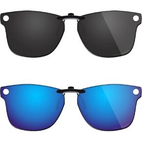 نظارات شمسية مستقطبة بمشبك لـ Ray-Ban Meta Wayfarer RW4006 & Gen 2 RW4012 (مقاس 50-22) - حماية من الأشعة فوق البنفسجية - ملاءمة عالمية للرجال والنساء - أسود كلاسيكي وأزرق جليدي in Saudi Arabia