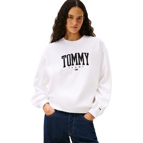 Tommy Jeans womens Medium Weight Pullover Crewneck With Printed Logo in Saudi Arabia