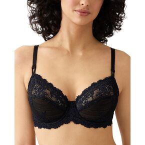 Wacoal Women's Embrace Lace Unlined Underwire Mid Coverage Bra, 65191, Black/Night Sky in Kuwait