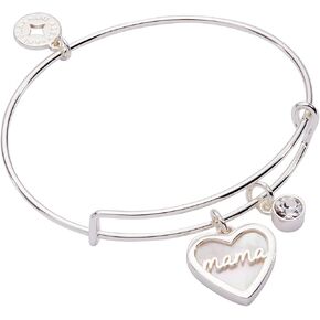 Alex and Ani BILY Mama سوار سلكي قابل للتوسيع من أم اللؤلؤ على شكل قلب للنساء in Kuwait