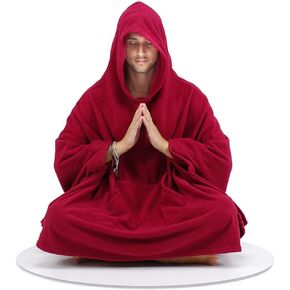 الشتاء التأمل رداء البوذية هوديس الراهب الزي القطبية الصوف إد البوذية الرؤوس للجنسين in Kuwait