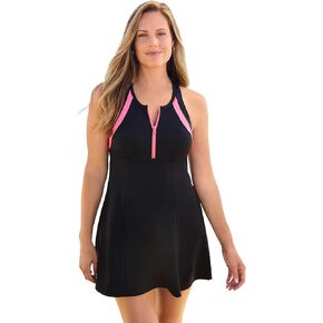 Swimsuits For All Swim 365 Women's Plus Size High Neck Racerback 2-Piece Swimdress in Saudi Arabia