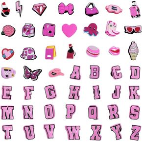 48 PCS Shoe Charms for Girls Boys Women Men Teens, Decorative Charms for Sandals, Party Favors, 0.47" Button Diameter (Pink 48pcs) in Saudi Arabia