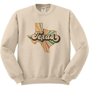 TEESANDTANKYOU Retro Texas Sweatshirt Unisex in Kuwait