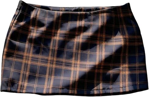 MakeMeChic Women's Plaid Micro Skirt Low Waist Pencil Bodycon Mini Skirts in Saudi Arabia