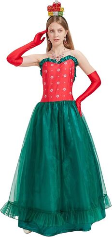 May Costume for Adult, 5 Pcs Christmas Dress Set for Women, Classic Movie Characters Outfit for Halloween Xmas Cosplay Party in Saudi Arabia