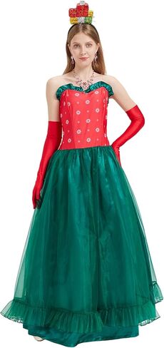 May Costume for Adult, 5 Pcs Christmas Dress Set for Women, Classic Movie Characters Outfit for Halloween Xmas Cosplay Party in Saudi Arabia