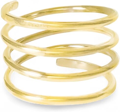 14K Gold Filled Custom Spiral Ring for Women. Wraparound Coil Ring. Modern Trendy Swirl. Hammered 14kt Yellow Gold Filled Stacking Rings. Artisan Custom Made Personalized Statement Open Ring in Saudi Arabia