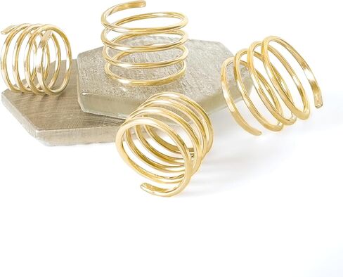 14K Gold Filled Custom Spiral Ring for Women. Wraparound Coil Ring. Modern Trendy Swirl. Hammered 14kt Yellow Gold Filled Stacking Rings. Artisan Custom Made Personalized Statement Open Ring in Saudi Arabia