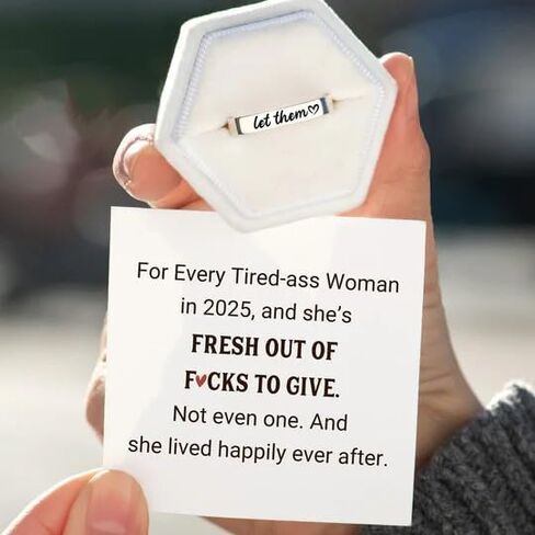 Let Them Zero Fcks Given Mantra Rings for Women, Inspirational Stainless Steel Engraving Stackable Ring Self Worth Motivation Circle Rings, Personality Friendship Gift Jewelry for Women in Saudi Arabia