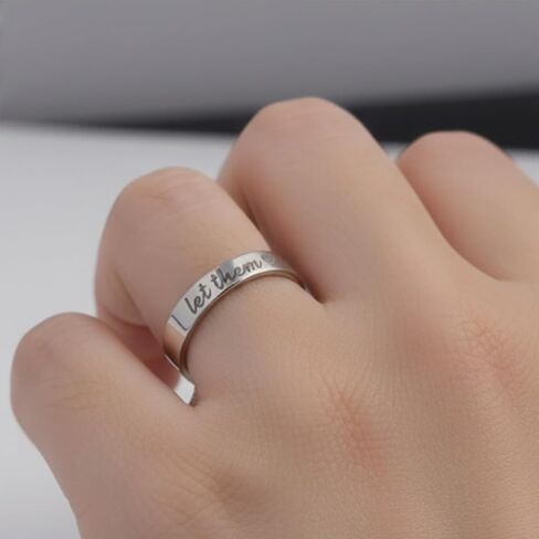 Let Them Zero Fcks Given Mantra Rings for Women, Inspirational Stainless Steel Engraving Stackable Ring Self Worth Motivation Circle Rings, Personality Friendship Gift Jewelry for Women in Saudi Arabia