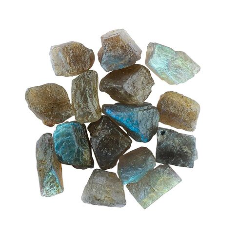 CRYSTALIS 100 Carats (14-15 pcs.) Labradorite Raw Stones Natural Gemstone Loose Bulk for Jewelry Making Supply, Chakra Healing, Cabbing, Tumbling, DIY, Collectible Gemstones (8-12mm size) in Kuwait