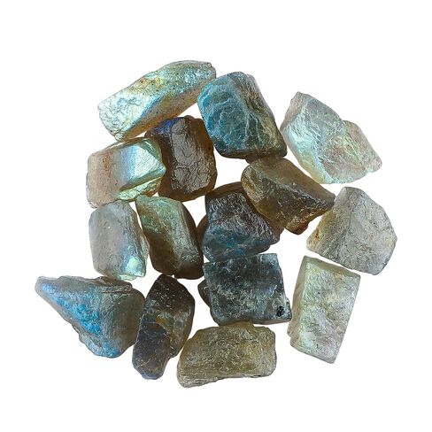 CRYSTALIS 100 Carats (14-15 pcs.) Labradorite Raw Stones Natural Gemstone Loose Bulk for Jewelry Making Supply, Chakra Healing, Cabbing, Tumbling, DIY, Collectible Gemstones (8-12mm size) in Kuwait