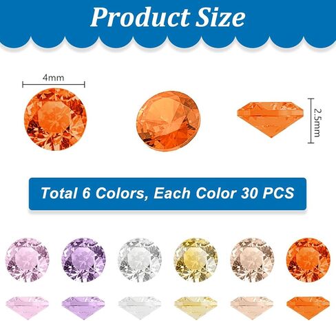 PH PandaHall 180pcs 6 Colors Cubic Zirconia Stone, 4mm Grade A Faceted CZ Diamante Rhinestone Gems Small Zirconia Gems Cabochons Loose Stones for Ring Earring Bracelet Nail Art DIY Jewelry Making in Saudi Arabia
