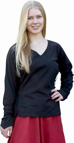 Battle-Merchant Renaissance Blouse Aila – Lace-Up Cotton Top for Women, Medieval Peasant Style & Fantasy Festival Outfit in Saudi Arabia