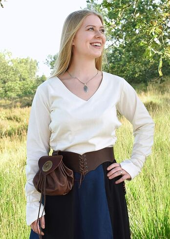 Battle-Merchant Renaissance Blouse Aila – Lace-Up Cotton Top for Women, Medieval Peasant Style & Fantasy Festival Outfit in Saudi Arabia