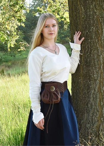 Battle-Merchant Renaissance Blouse Aila – Lace-Up Cotton Top for Women, Medieval Peasant Style & Fantasy Festival Outfit in Saudi Arabia
