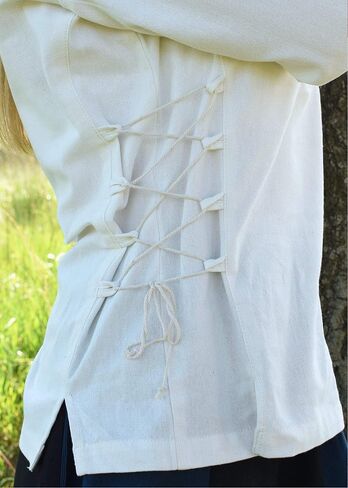 Battle-Merchant Renaissance Blouse Aila – Lace-Up Cotton Top for Women, Medieval Peasant Style & Fantasy Festival Outfit in Saudi Arabia