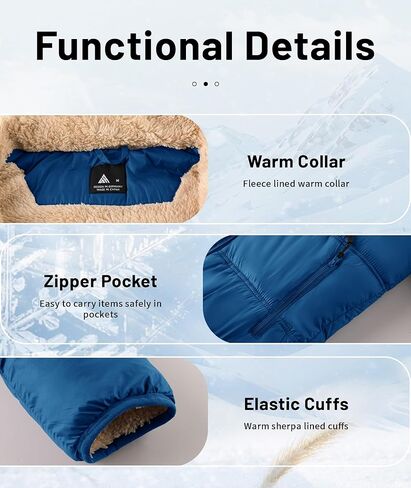 ZITY Puffer Jacket for Boy Sherpa Lined Coats Winter Thermal Coat Waterproof Jackets Fleece Lined Jacket with Detachable Hood in Saudi Arabia