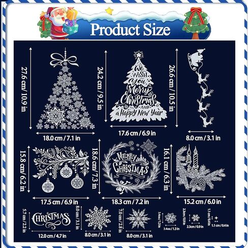 150+ قطعة من ملصقات نافذة عيد الميلاد اللامعة، رقاقات الثلج البيضاء شجرة عيد الميلاد الرنة ملصقات ثابتة لتزيين عيد الميلاد لوازم حفلات الشتاء العجائب in Kuwait