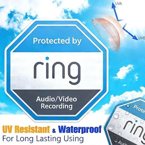 12 Pack Ring Security Stickers，Double Sided HD Printed Waterproof Security Decals for Home Windows Door in Saudi Arabia