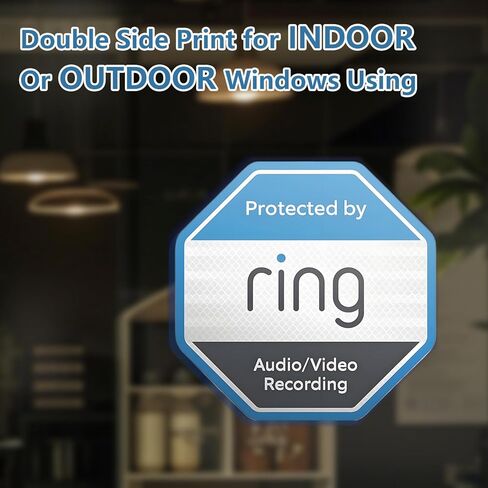 12 Pack Ring Security Stickers，Double Sided HD Printed Waterproof Security Decals for Home Windows Door in Saudi Arabia
