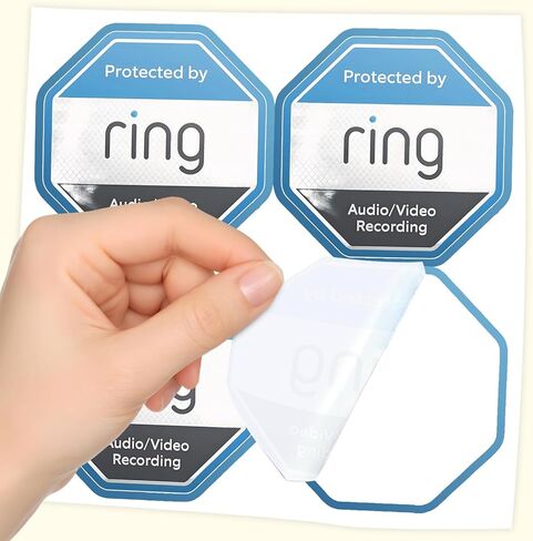 12 Pack Ring Security Stickers，Double Sided HD Printed Waterproof Security Decals for Home Windows Door in Saudi Arabia
