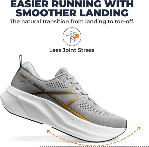 Men's Road Running Shoes Cushion Tennis Shoes Non-Slip Comfortable Lightweight Gym Workout Athletic Arch Support Walking Sneakers in Saudi Arabia