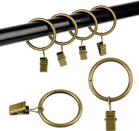 16Pcs Drapery Curtain Clip Rings, with Strong Clips,1.37" Inner Diameter (Bronze, 1.4-lnch Inner Diameter) in Saudi Arabia
