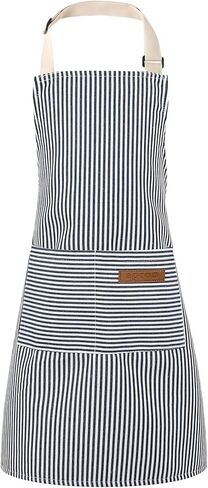 Stripes Kids Apron ، أطفال يطبخون مع جيبان للطبخ ، التنظيف ، الرسم (رمادي ، 55 × 65 سم) in Kuwait