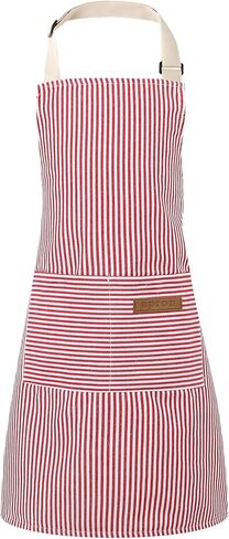Stripes Kids Apron ، أطفال يطبخون مع جيبان للطبخ ، التنظيف ، الرسم (رمادي ، 55 × 65 سم) in Kuwait