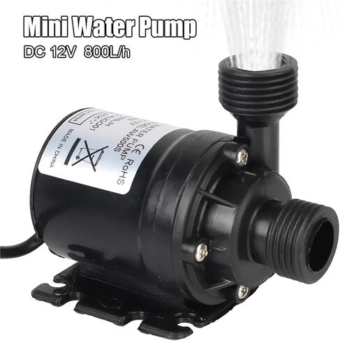 1pcs 800L/H 5M 12V 24V Home Portable Brushless Motor Submersible Water Pump for Cooling System Fountains Heater Mini(12V DC Connector) in Saudi Arabia