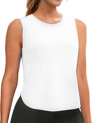 Ice Silk Workout Tank Tops for Women Gym Womens Athletic Tops Loose Fit Running Tank Sleeveless Cool Sun Protection Pink in Kuwait