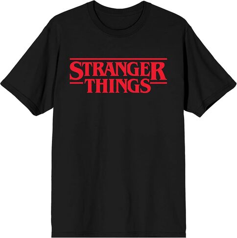 تي شيرت بشعار كلاسيكي من Stranger Things - تي شيرت أسود قصير الأكمام in Kuwait