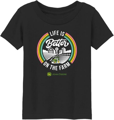 John Deere Toddler Girls Life is Better on The Farm Tshirt - Black in Saudi Arabia