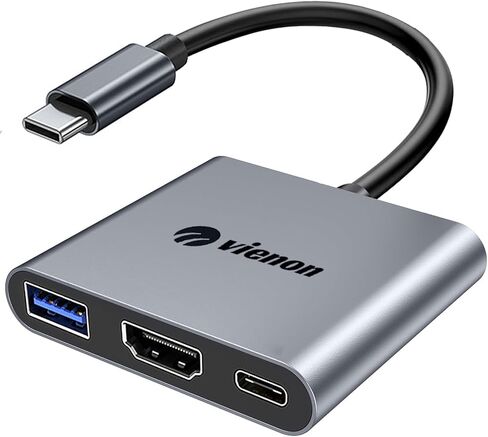 محول VIENON USB C إلى HDMI VGA، وموزع USB C إلى VGA HDMI للشاشات المزدوجة، محور USB C 4 في 1 مع USB 3.0، 100 واط PD متوافق مع MacBook Air/Pro، Dell XPS، Surface، iMac المزيد in Kuwait
