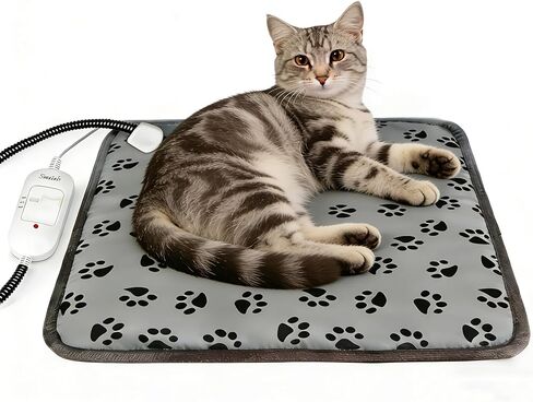 Dog Heating pad 18x18in Pet Heating pad Kitten beds for Indoor Kittens Waterproof Smart Thermostat Switch Adjustable Heated Cat Bed Cat Warming Pad in Kuwait