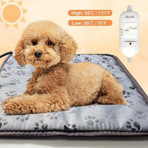 Dog Heating pad 18x18in Pet Heating pad Kitten beds for Indoor Kittens Waterproof Smart Thermostat Switch Adjustable Heated Cat Bed Cat Warming Pad in Kuwait