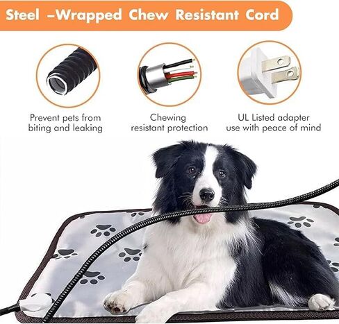 Dog Heating pad 18x18in Pet Heating pad Kitten beds for Indoor Kittens Waterproof Smart Thermostat Switch Adjustable Heated Cat Bed Cat Warming Pad in Kuwait