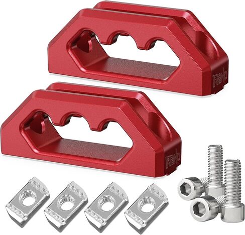 RENO Tie Down Anchors, Bed Rail Cleats for Utili-Track Bed Rail System Compatible with 2005-2024 Frontier / 2004-2024 Titan, Replaces OEM 999T7-ZV00A (Red,2PCS) in Saudi Arabia