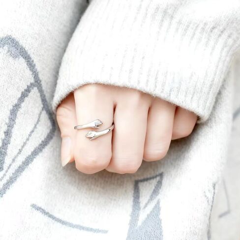 Granddaughter Hug Ring For Hope Rings, Inspirational Stainless Steel Engarved With “Always With You" Message Adjustable Ring for Women Non Tarnish Jewelry Gift for Her Birthday Christmas in Saudi Arabia