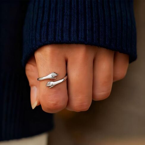 Granddaughter Hug Ring For Hope Rings, Inspirational Stainless Steel Engarved With “Always With You" Message Adjustable Ring for Women Non Tarnish Jewelry Gift for Her Birthday Christmas in Saudi Arabia