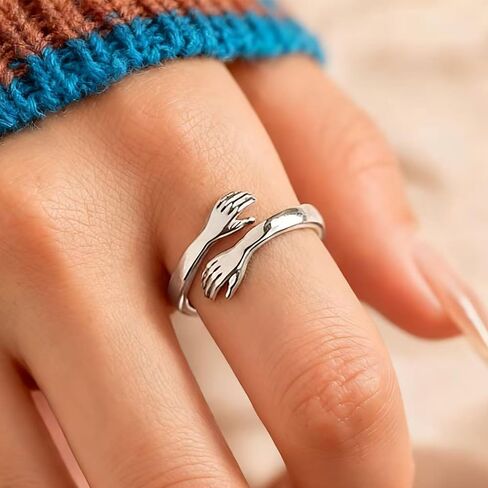 Granddaughter Hug Ring For Hope Rings, Inspirational Stainless Steel Engarved With “Always With You" Message Adjustable Ring for Women Non Tarnish Jewelry Gift for Her Birthday Christmas in Saudi Arabia