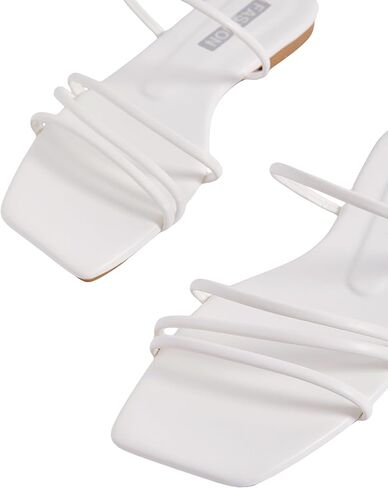 Women's Cute Strappy Flat Sandals Summer Slide Sandal Slip on Vacation Trendy Sandals 2025 in Saudi Arabia