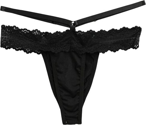 I Love BBC Underwear for Women – Black Lacy BBC Panty with Heart-Lip Design & Strappy Waist Detail in Saudi Arabia