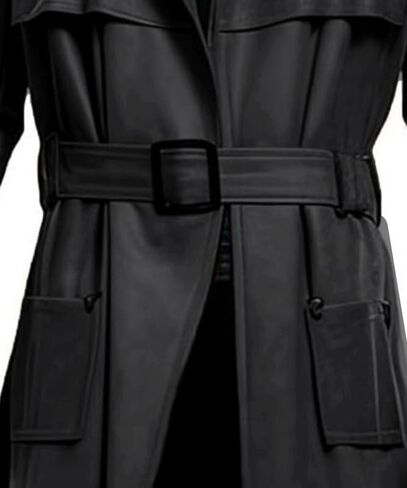 Men's Genuine Lambskin Classic Slim Fit Peanut Brown Leather Duster Overcoat Trench Coats for Men Full Length in Saudi Arabia