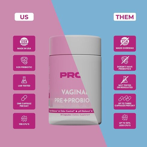 Pro-V Health Vaginal Probiotics for Women – pH Balance, Odor, Yeast, Gut & Digestive Health Support – Prebiotics + Cranberry Extract – Lactobacillus Blend – Feminine Wellness – 30 CT in Saudi Arabia