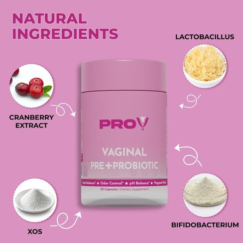 Pro-V Health Vaginal Probiotics for Women – pH Balance, Odor, Yeast, Gut & Digestive Health Support – Prebiotics + Cranberry Extract – Lactobacillus Blend – Feminine Wellness – 30 CT in Saudi Arabia